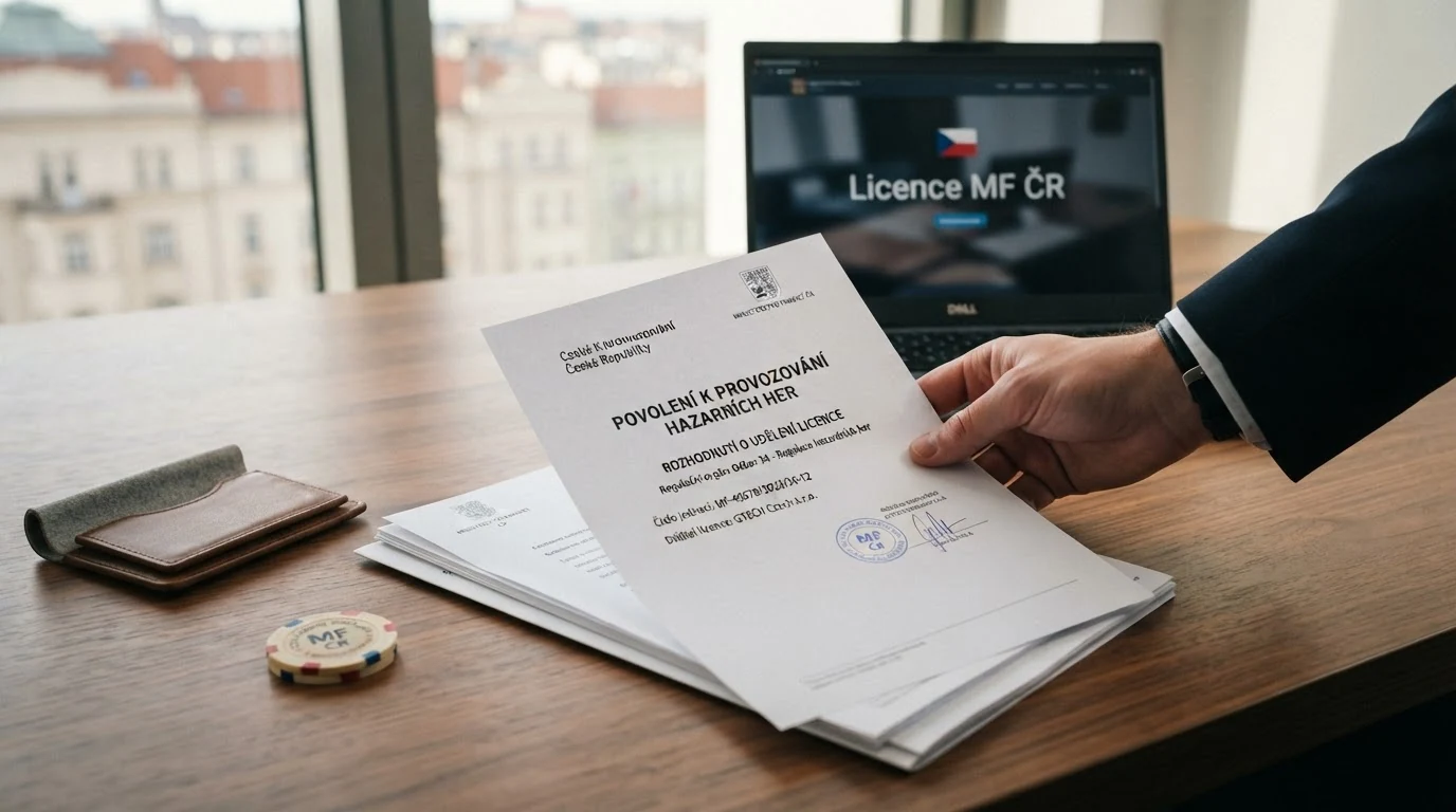 Ilustrace licenčního razítka Ministerstva financí ČR a kontrolního mechanismu