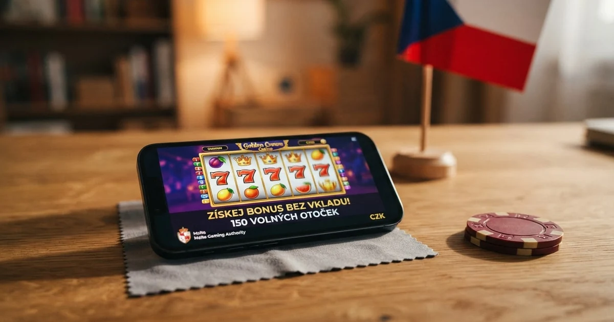 Online casino rozhraní na obrazovce notebooku s českou vlajkou a symbolem licence MF ČR