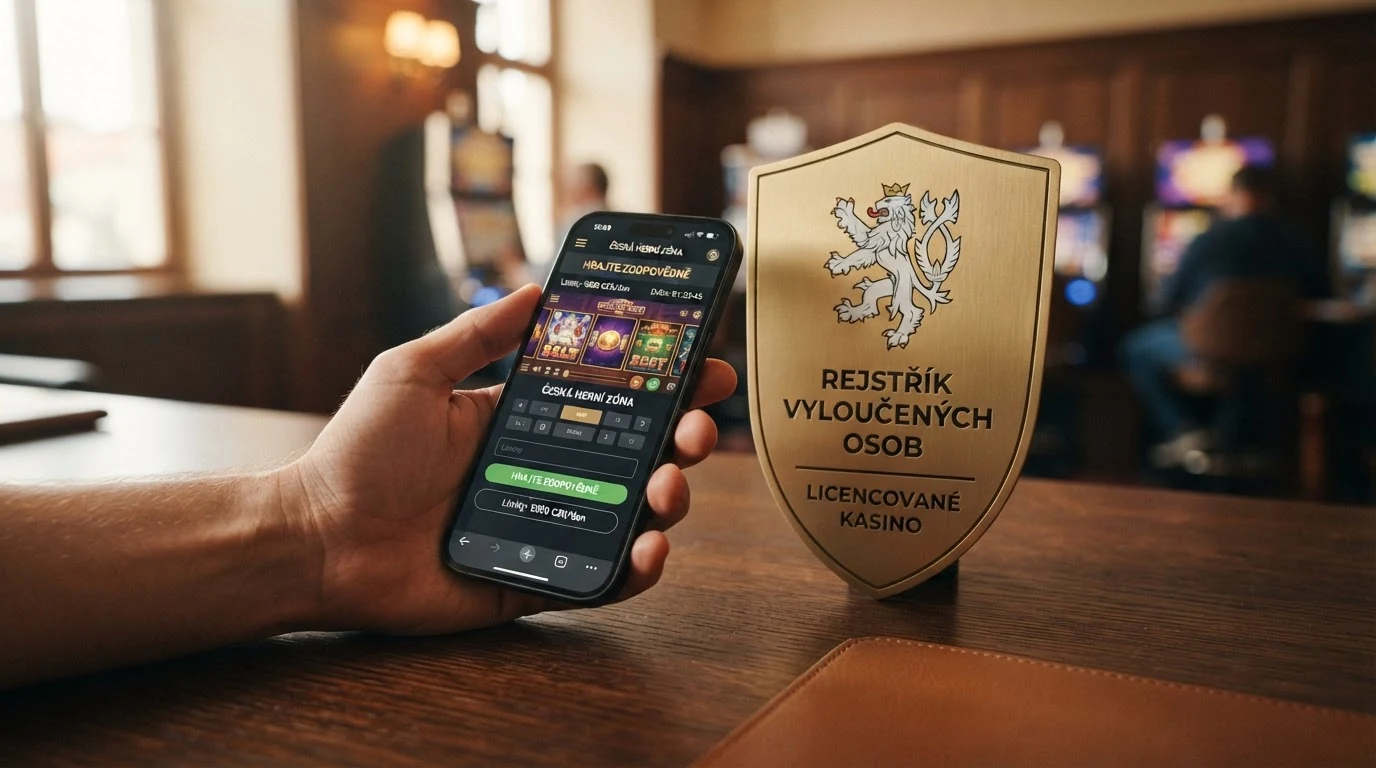 Diagram znázorňující ochrany, které český hráč má v licencovaném casinu (RVO, panic button, limity) a které všechny mizí při přechodu do offshore casina