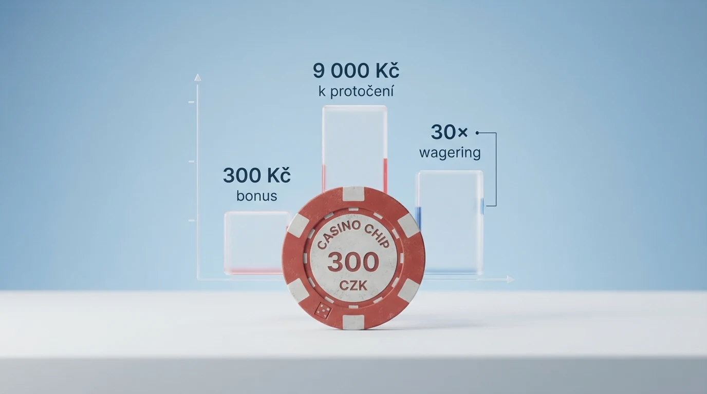 Ilustrativní výpočet: kolik musíte prosázet, než z bonusu 300 Kč vyberete první korunu