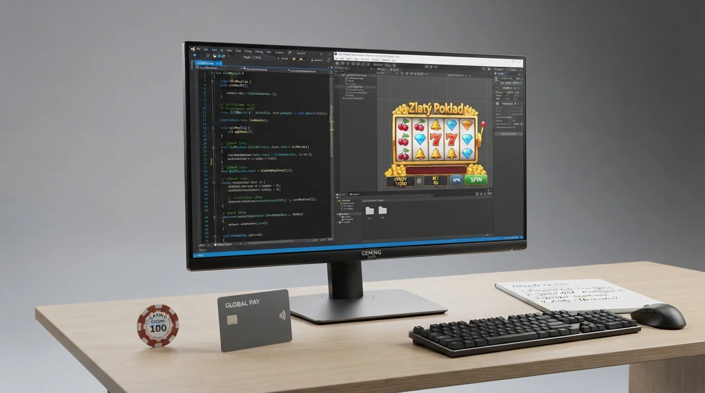Ukázka vývojového rozhraní a grafiky herního automatu z produkce českého studia
