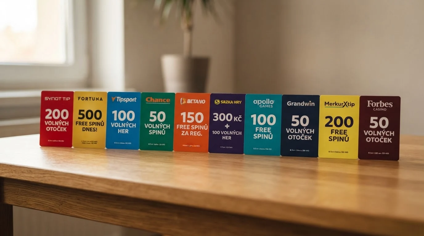 Srovnávací grafika deseti karet českých legálních kasin seřazených podle počtu free spinů — od Betano (700) po Forbes Casino (50)