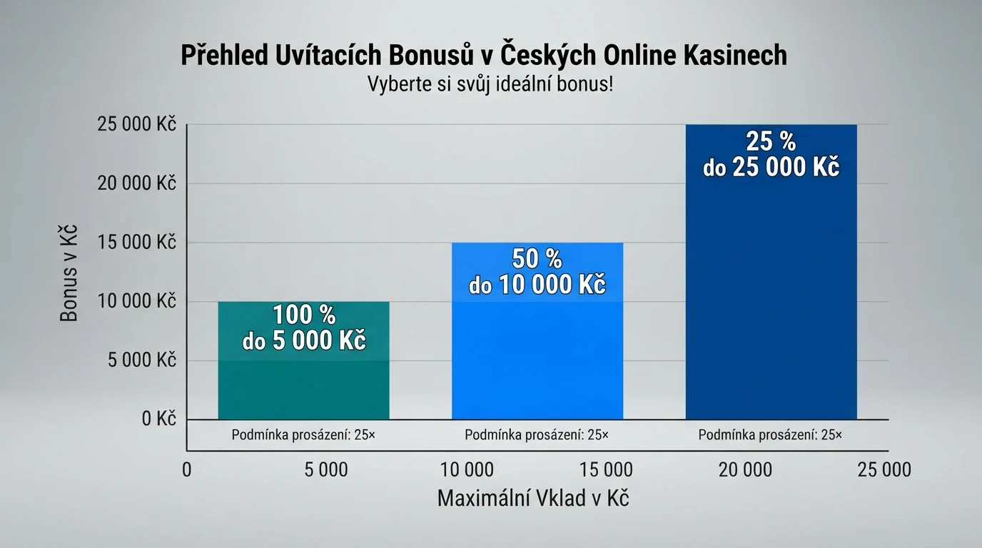 Tabulka porovnávající vstupní bonusy, licence a herní výrobce deseti českých kasin