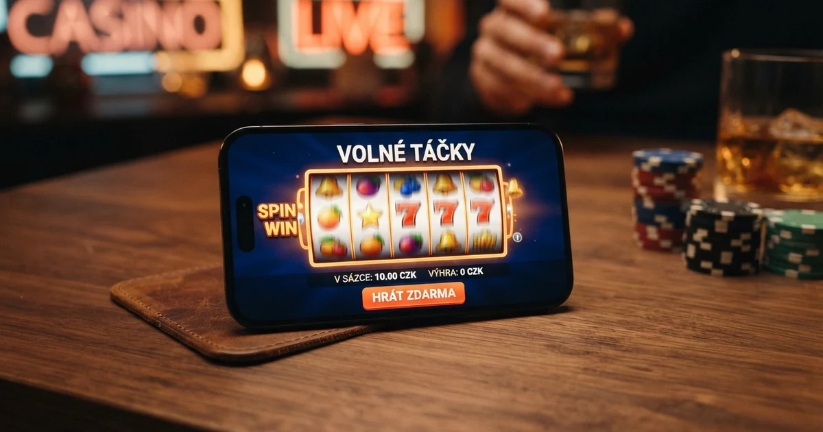 Roztočené válce online automatu s nápisem „free spiny“ a tlačítkem „hrát zdarma“